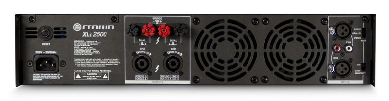 Crown XLi2500 Two-channel, 1500-Watt Bridged 8Ω Power Amplifier. Professional DJ, PA, Stage Amp. Black