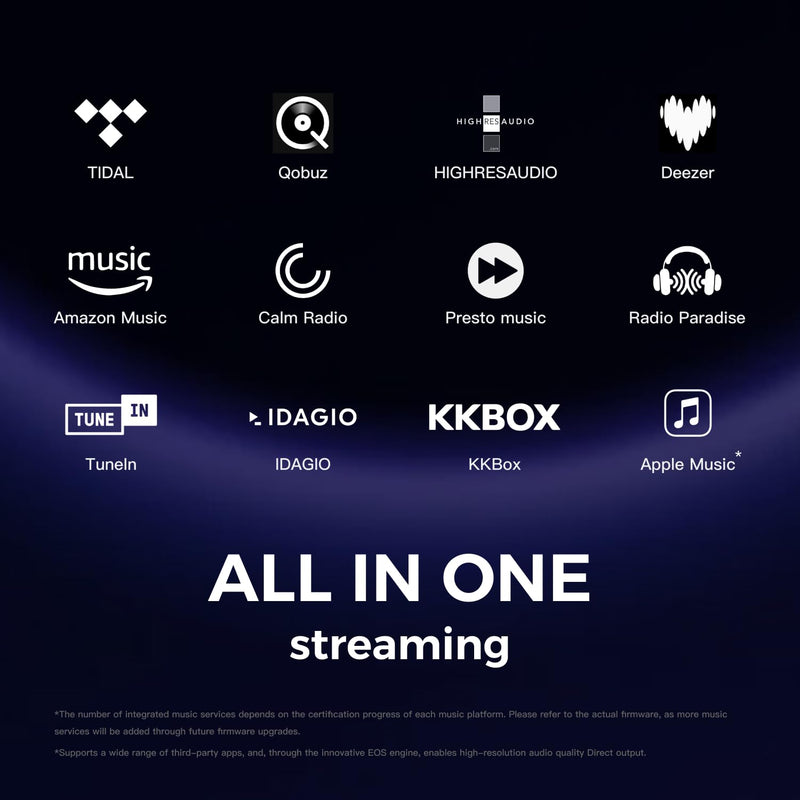 Eversolo DMP-A8 Music Streamer,DAP,DAC,Preamp,4GDDR4 +64GeMMC AK4191EQ+AK4499EX,ARC Input,IIS Output,UV Meters,spectrums,Parametric EQ,Pre AMP+10dB Analog gain,DSD512 PCM768kHz/32bit Black