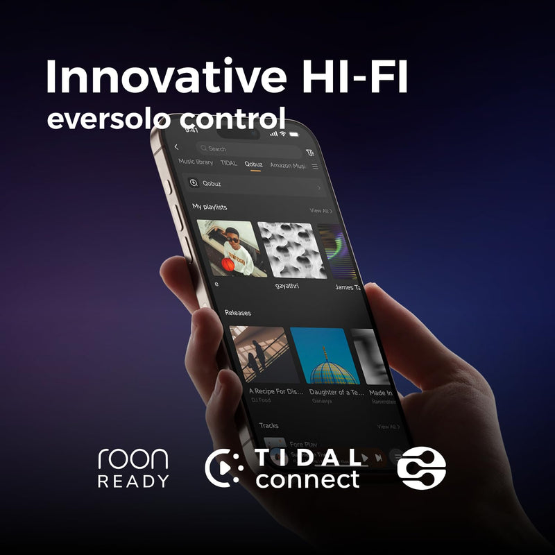 Eversolo DMP-A8 Music Streamer,DAP,DAC,Preamp,4GDDR4 +64GeMMC AK4191EQ+AK4499EX,ARC Input,IIS Output,UV Meters,spectrums,Parametric EQ,Pre AMP+10dB Analog gain,DSD512 PCM768kHz/32bit Black