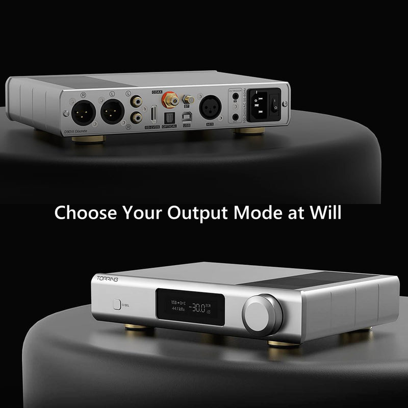 TOPPING D90 III Discrete Full Balance HiFi DAC with New PSRM Module, Bluetooth 5.1, PCM768kHz/32bit, DSD512, Ultra Low Jitter, 12V Trigger, USB/Coax/Opt/AES/IIS, Audio Preamp Decoder (Black)