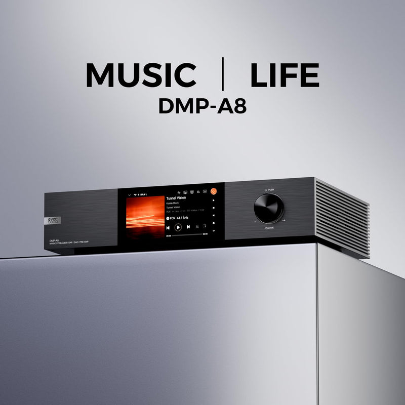 Eversolo DMP-A8 Music Streamer,DAP,DAC,Preamp,4GDDR4 +64GeMMC AK4191EQ+AK4499EX,ARC Input,IIS Output,UV Meters,spectrums,Parametric EQ,Pre AMP+10dB Analog gain,DSD512 PCM768kHz/32bit Black