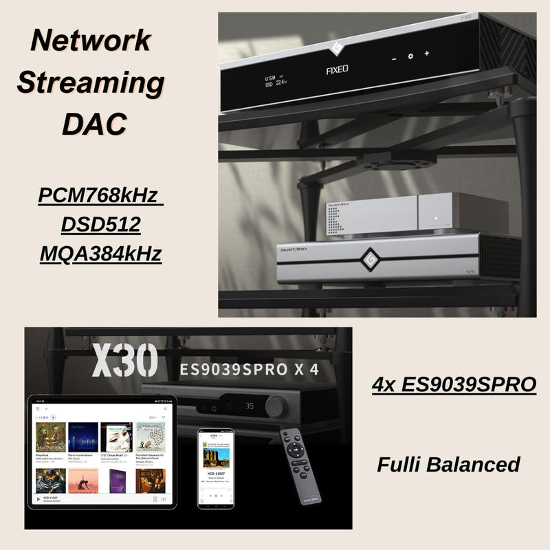 Gustard DAC-X30 HiFi Network Streaming DAC – Black