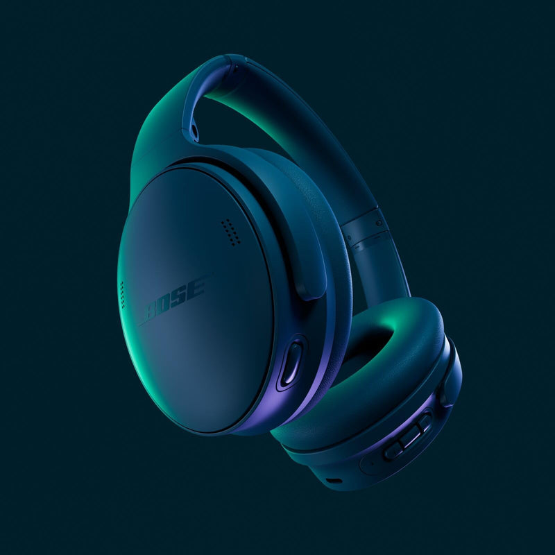 Bose QuietComfort Headphones - Wireless Bluetooth Headphones, Active Over Ear Noise Cancelling and Mic, USB-C Charging, Deep Bass, Up to 24 Hours of Playtime, Twilight Blue - Limited Edition Color