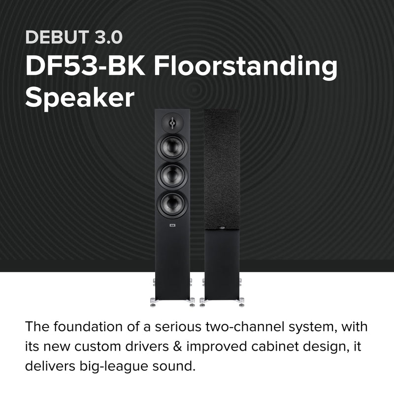 ELAC Debut 3.0 DF53 Floorstanding Speakers – Black Ash