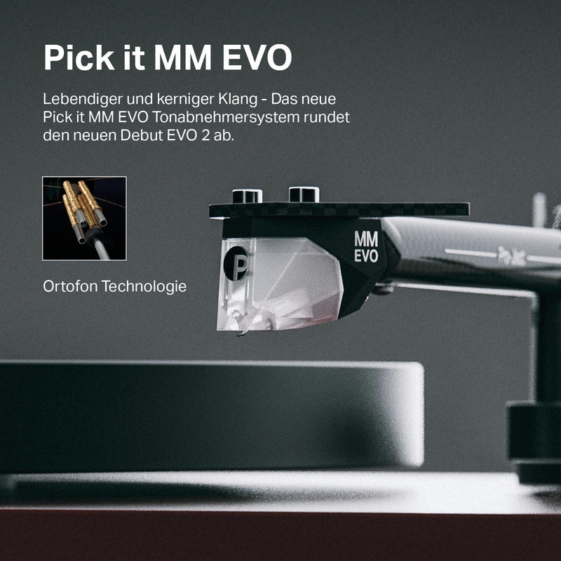 Pro-Ject Debut EVO 2 Turntable with Pick it MM EVO Cartridge (Real Wood Walnut)