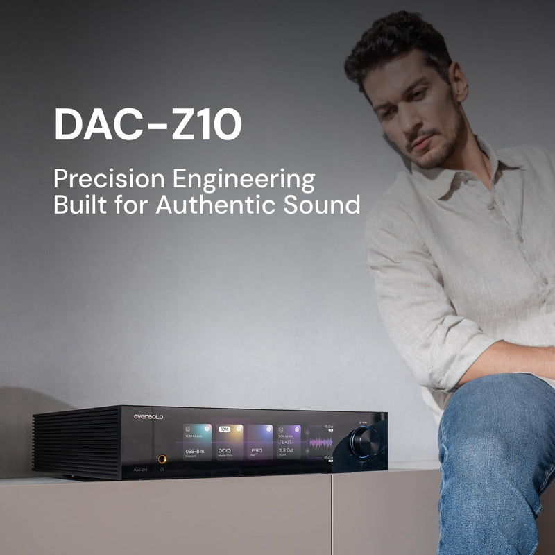 Eversolo DAC Z10 with Remote | Fully Isolated Architecture, Accurate Clock System, Headphone Amplifier Module, Fully Balanced Preamplifier | Coaxial, Optical, IIS, USB Audio, HDMI, AES/EBU Input