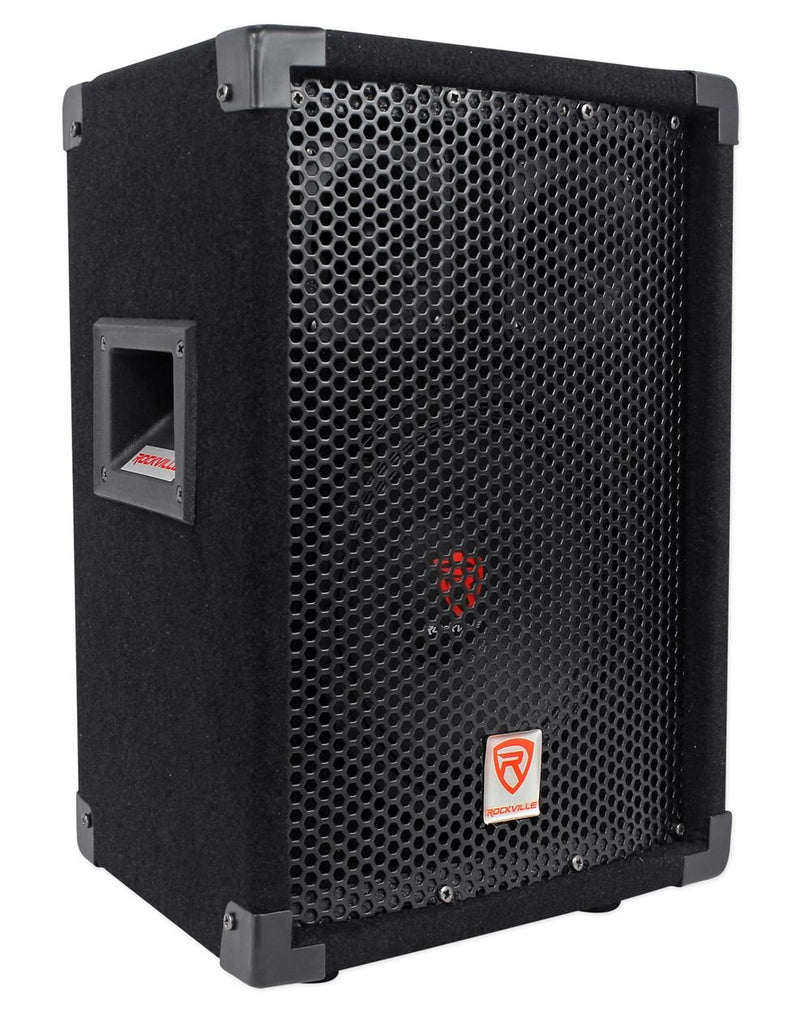 Rockville RSG8 300W 2-Way 8-Ohm Passive DJ/Pro PA Speaker, Pole Mountable, 8" Woofer + Dual 3" Tweeters, SpeakON & 1/4" Inputs, for Events and Performances