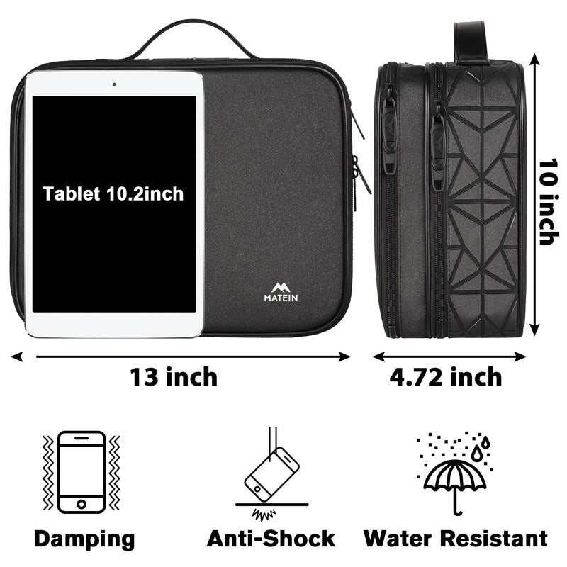 MATEIN Cord Organizer Case with Adjustable Divider, DJ Cable File Bag for DJ Gear, Sound Instrument and Music Equipment Accessories, Shockproof Portable Double Layer Cord Bags, Black