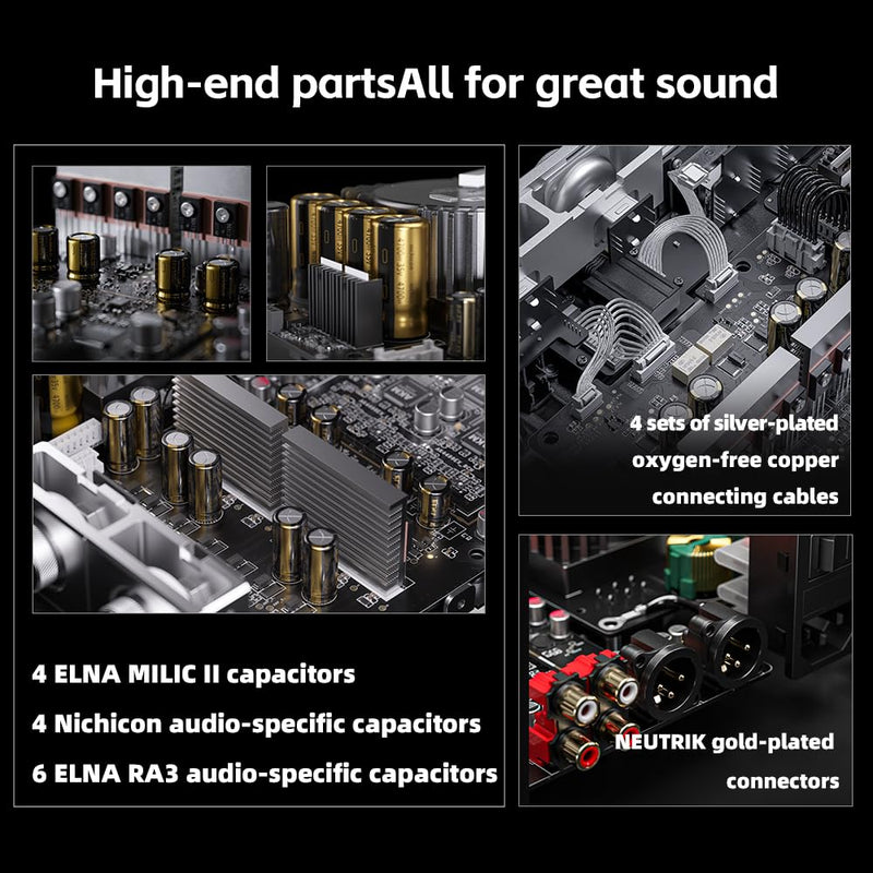 FiiO K17 Desktop DAC&Headphone Amplifier AK4191+AK4499EX*2, 31-Band PEQ, MQA,Support DSD512 32Bit/768kHz with Remote Control (Black)