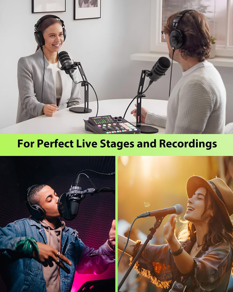 AA AUDIO ACCESSORY XLR Cables 10ft 2 Pack, Neutrik REAN Gold-Pin Connectors, 21AWG OFC, Kevlar-Reinforced Nylon Braided, AL & OFC Dual Shielded Male to Female Balanced XLR Microphone Cable for Shure